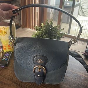 Coach Crossbody Blue with Gold Hardware